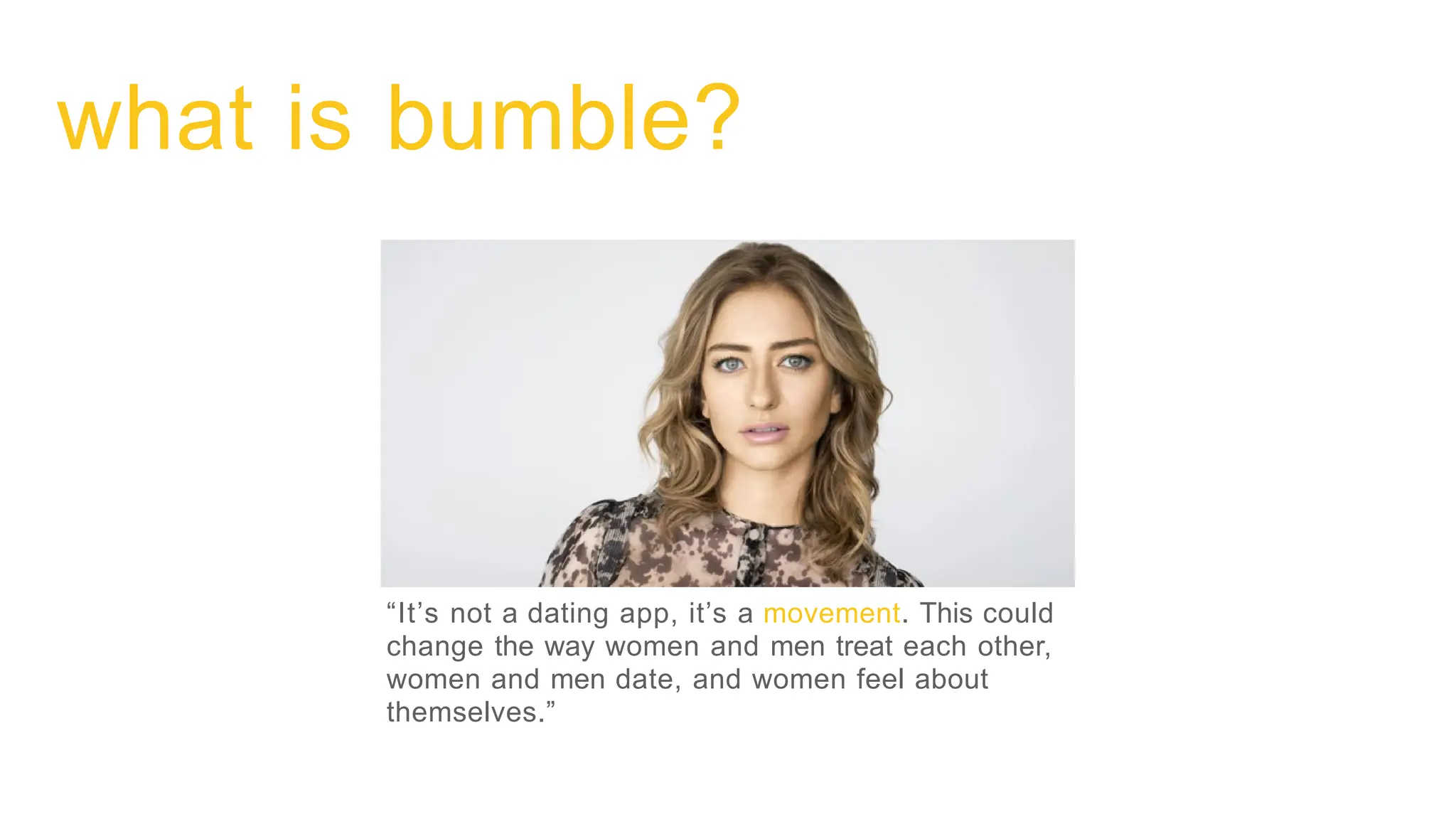 Bumble pitch deck slide 3