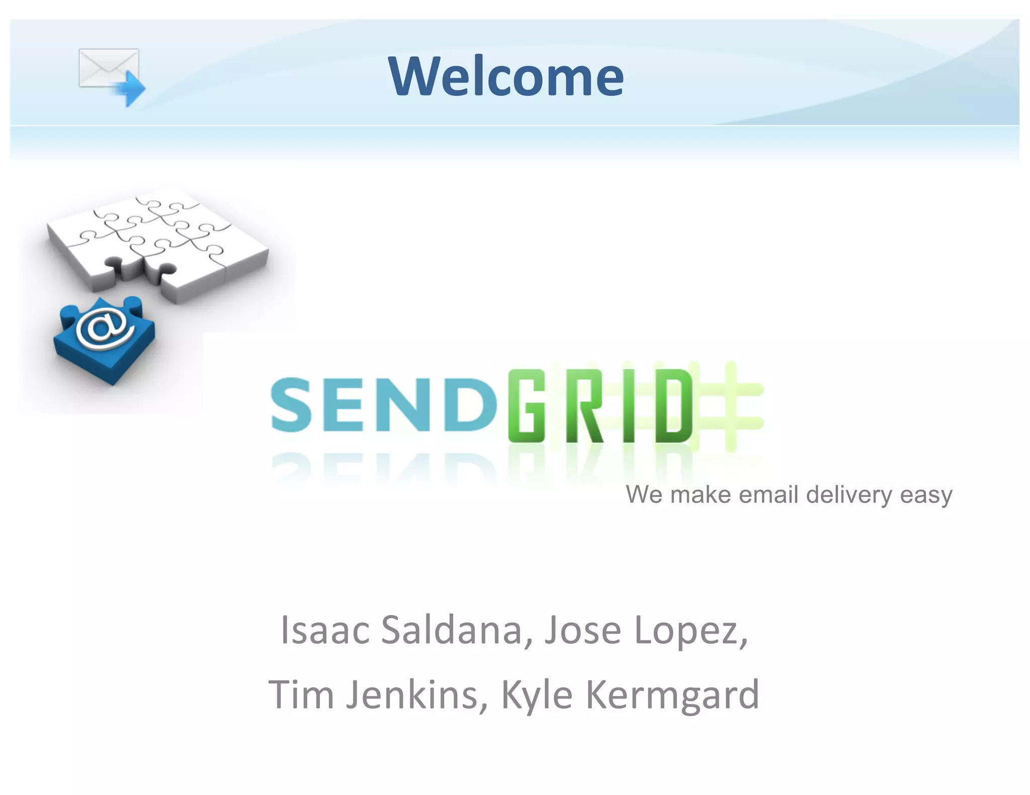SendGrid pitch deck slide 1