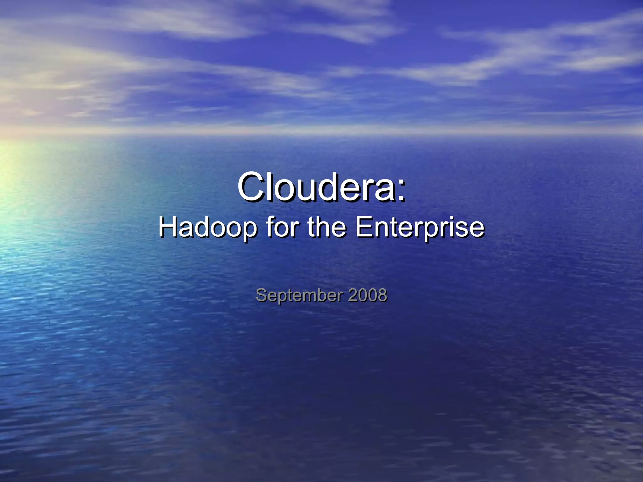 Cloudera pitch deck slide 1