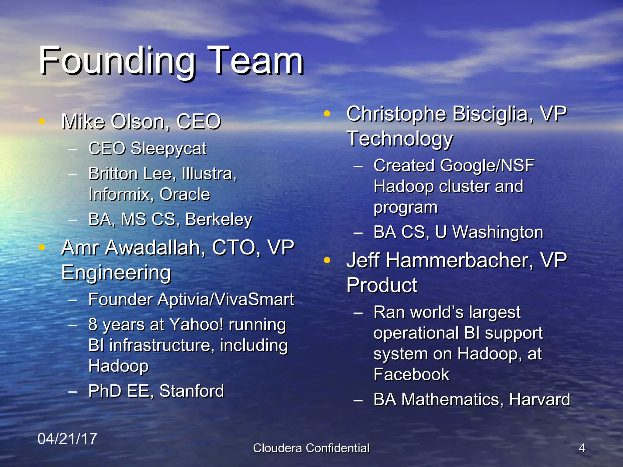 Cloudera pitch deck slide 4