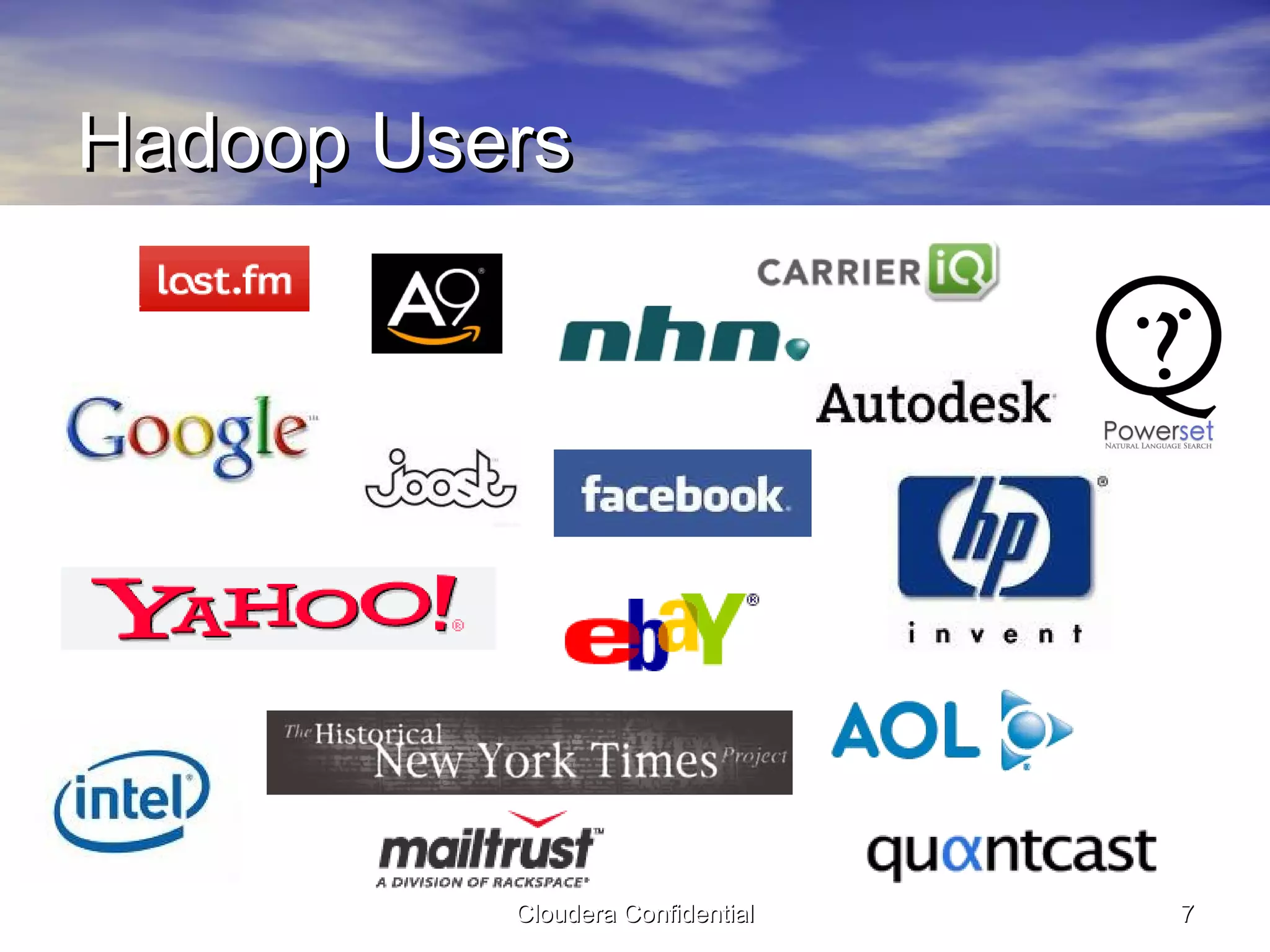 Cloudera pitch deck - Proof Points: Early Users and Momentum