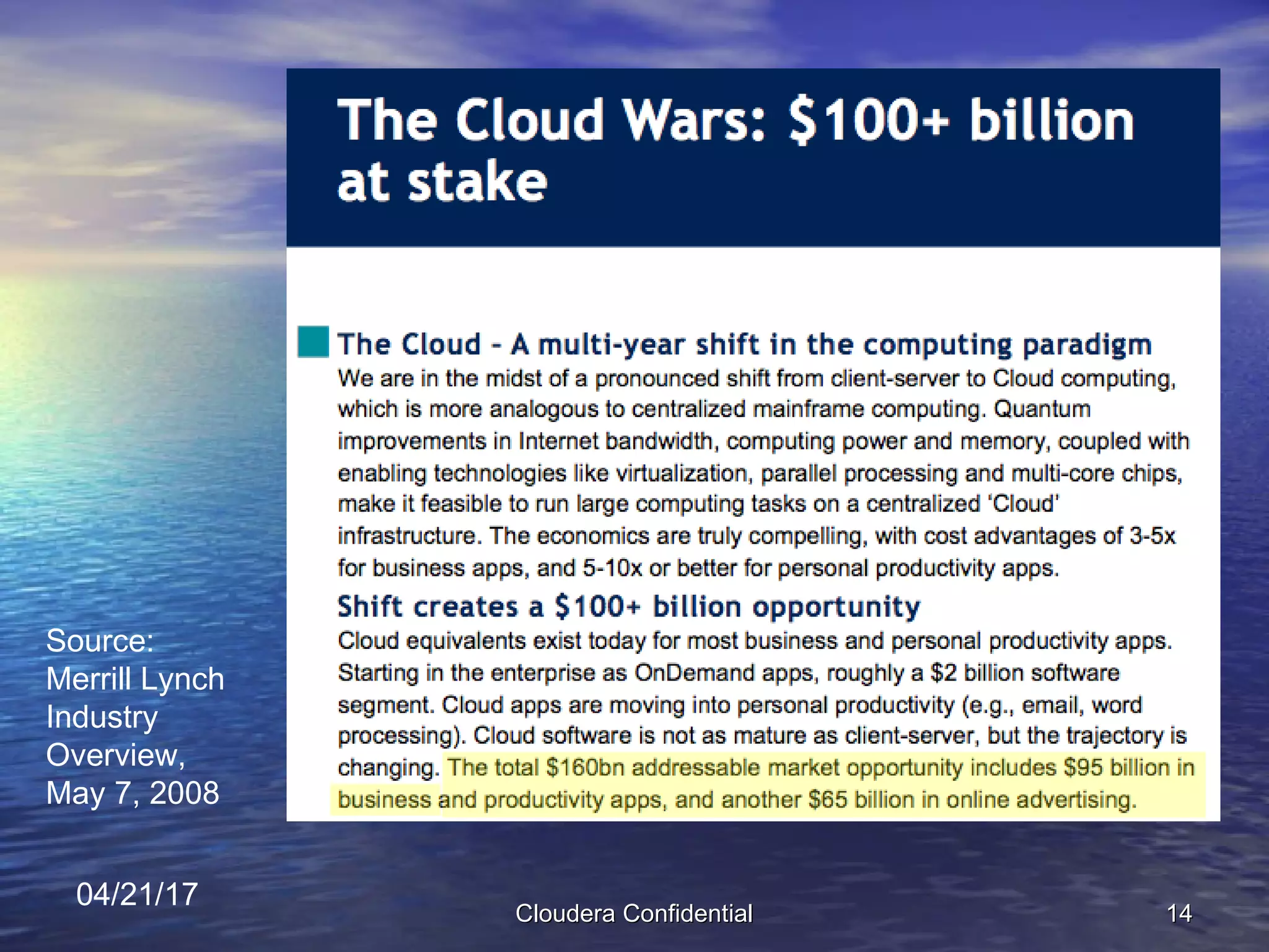 Cloudera pitch deck slide 14
