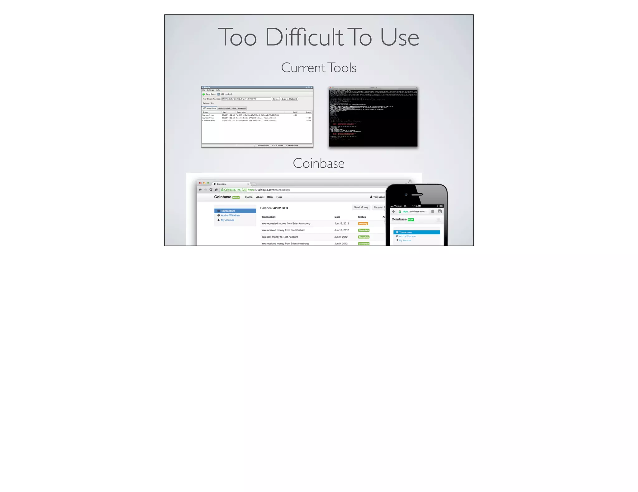 Coinbase pitch deck slide 6