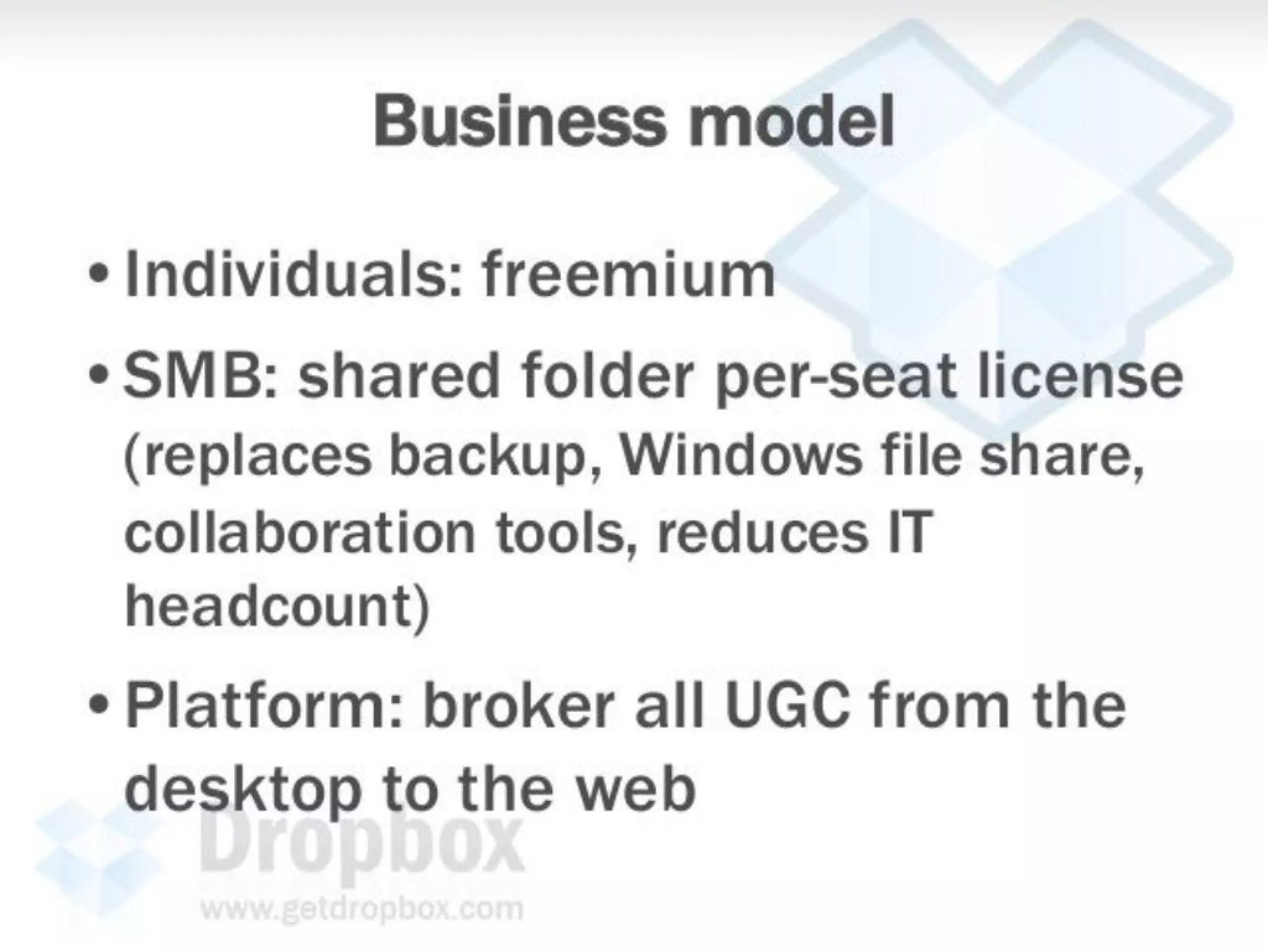 Dropbox pitch deck slide 14