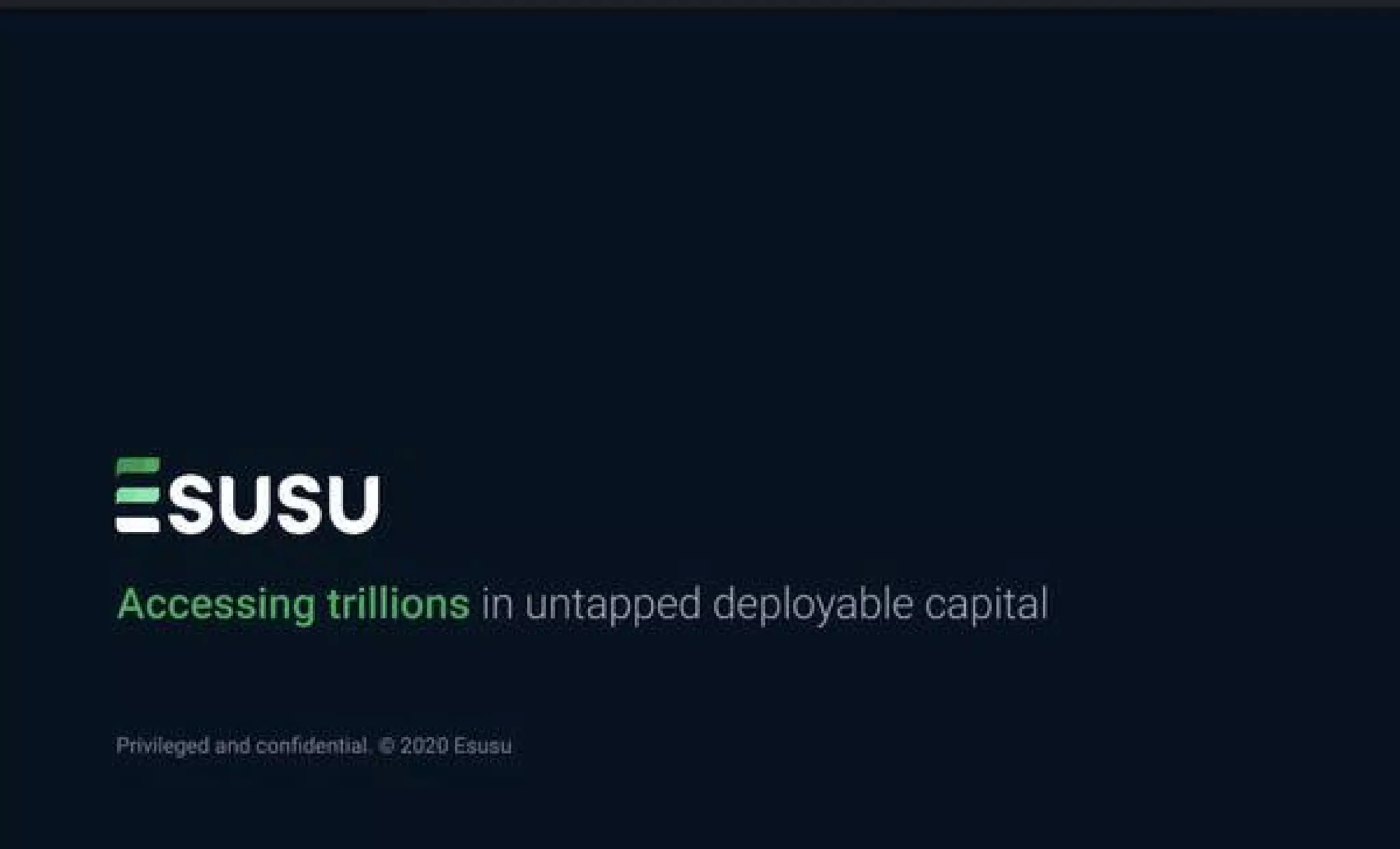 Esusu pitch deck slide 1