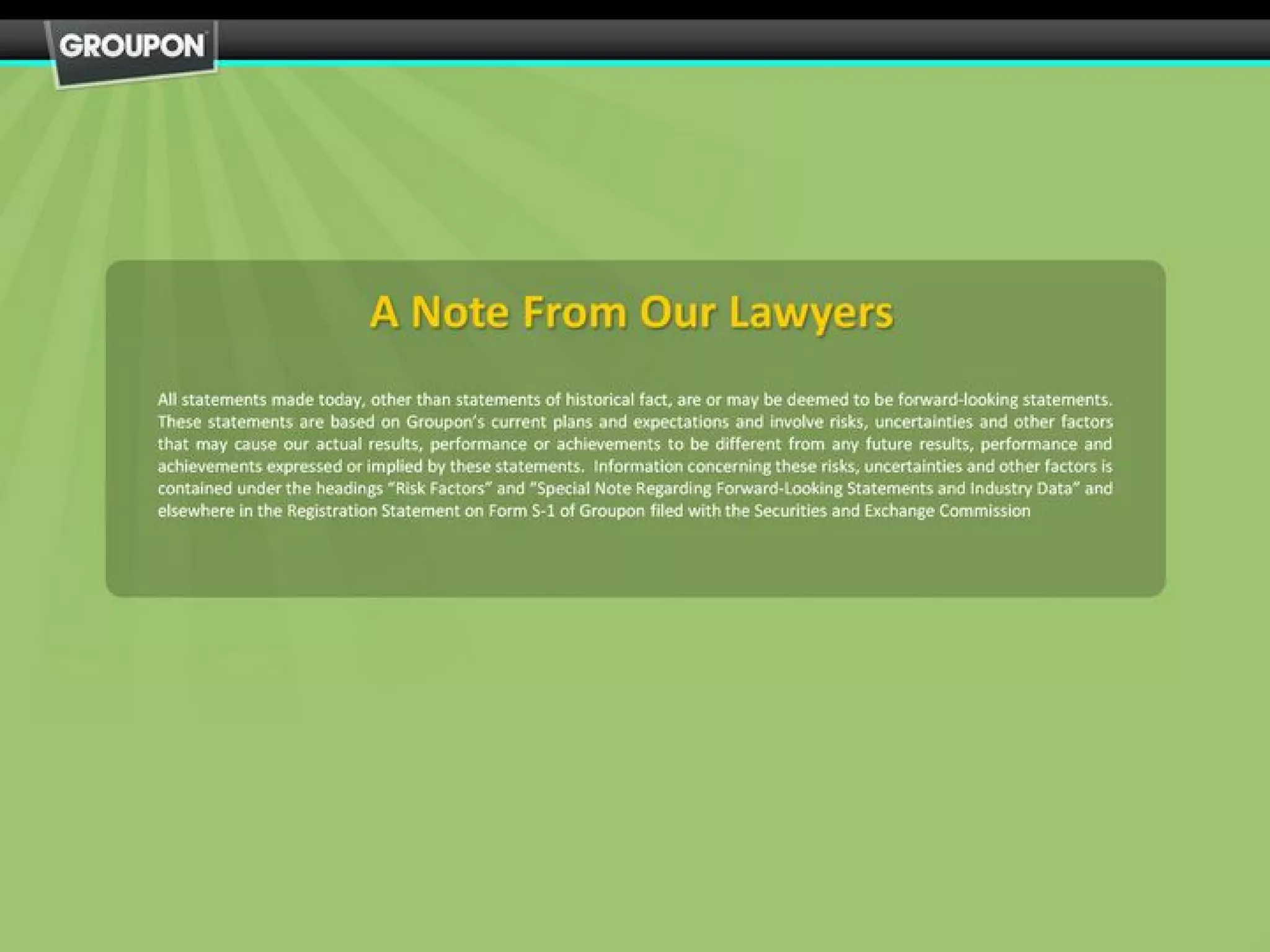 Groupon pitch deck slide 2