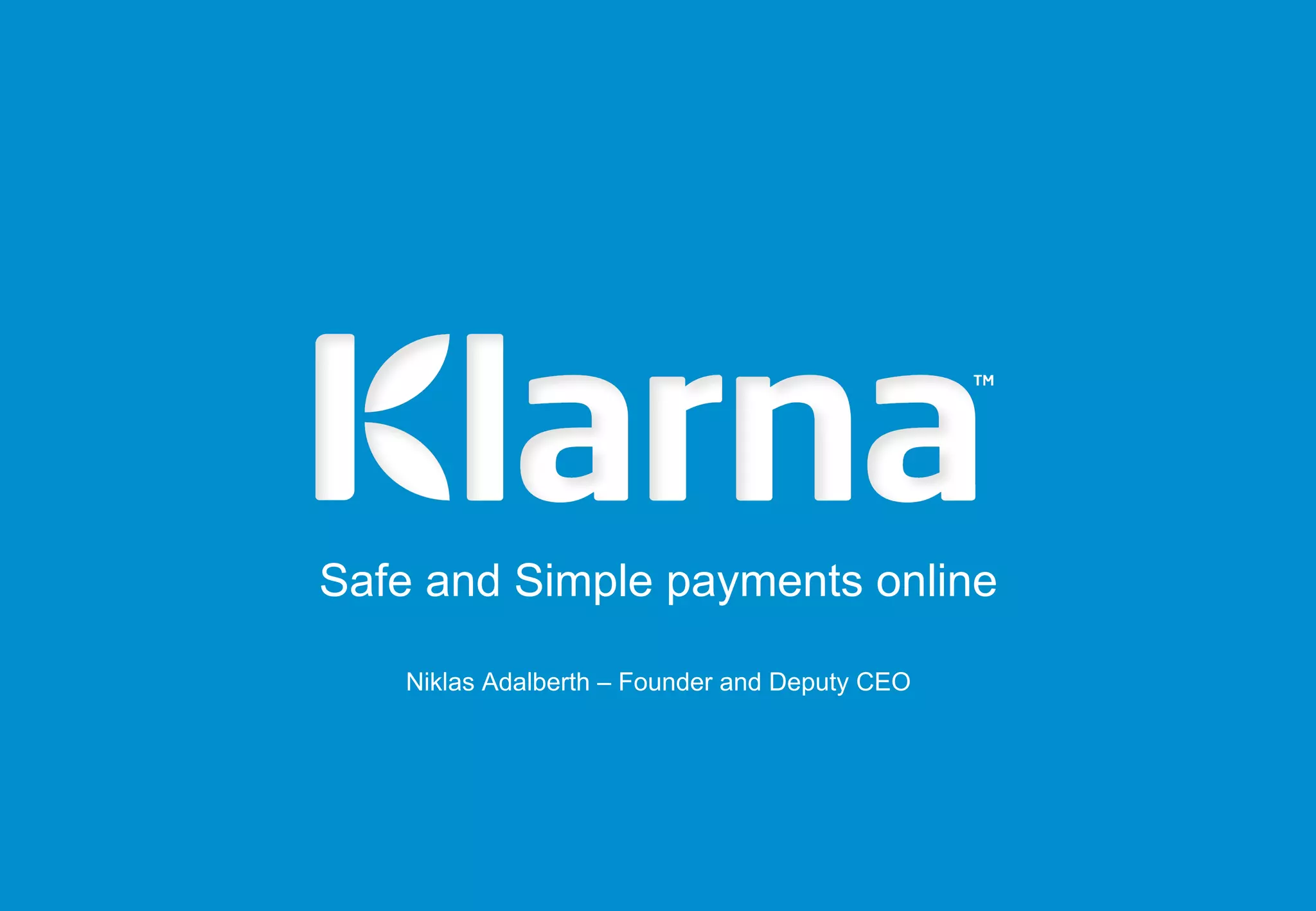 Klarna pitch deck slide 1
