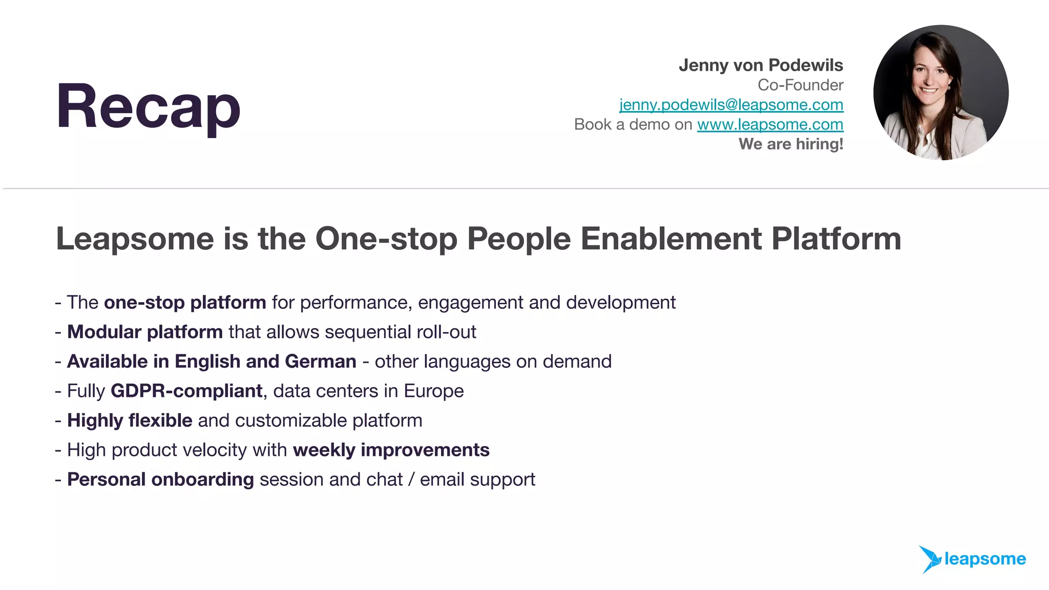 Leapsome pitch deck slide 19