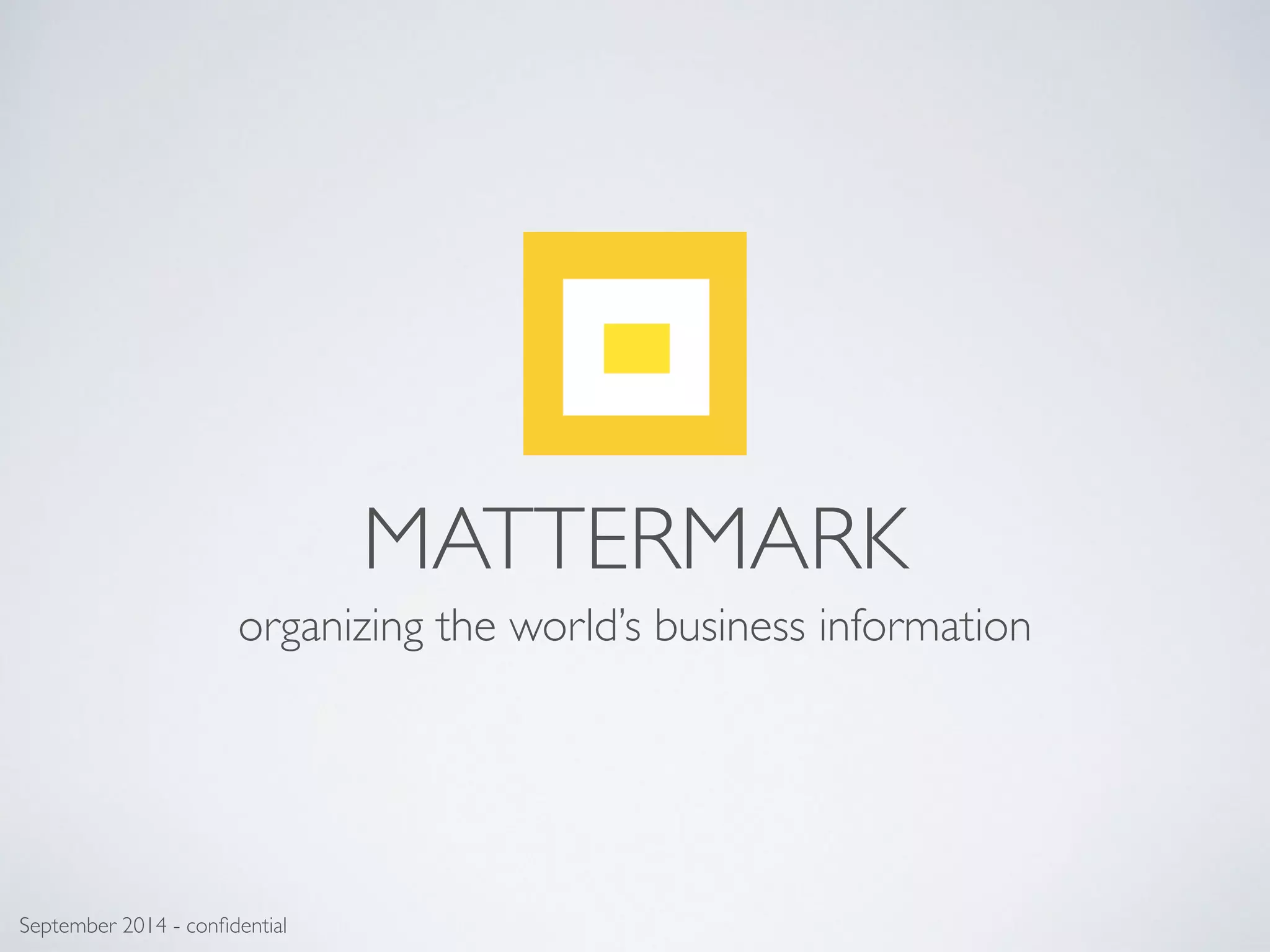 Mattermark pitch deck slide 1