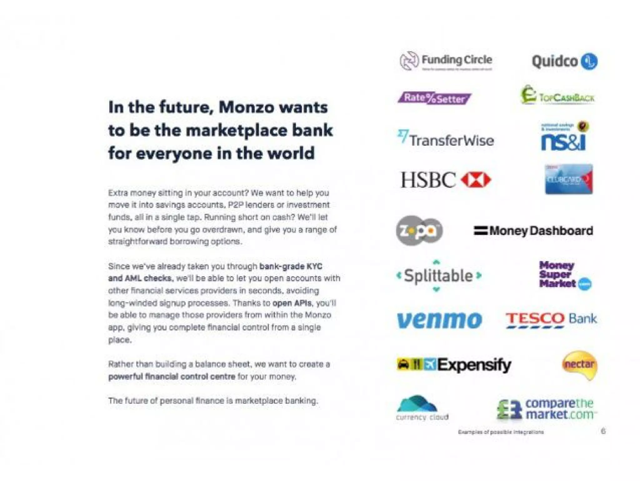 Monzo pitch deck slide 6