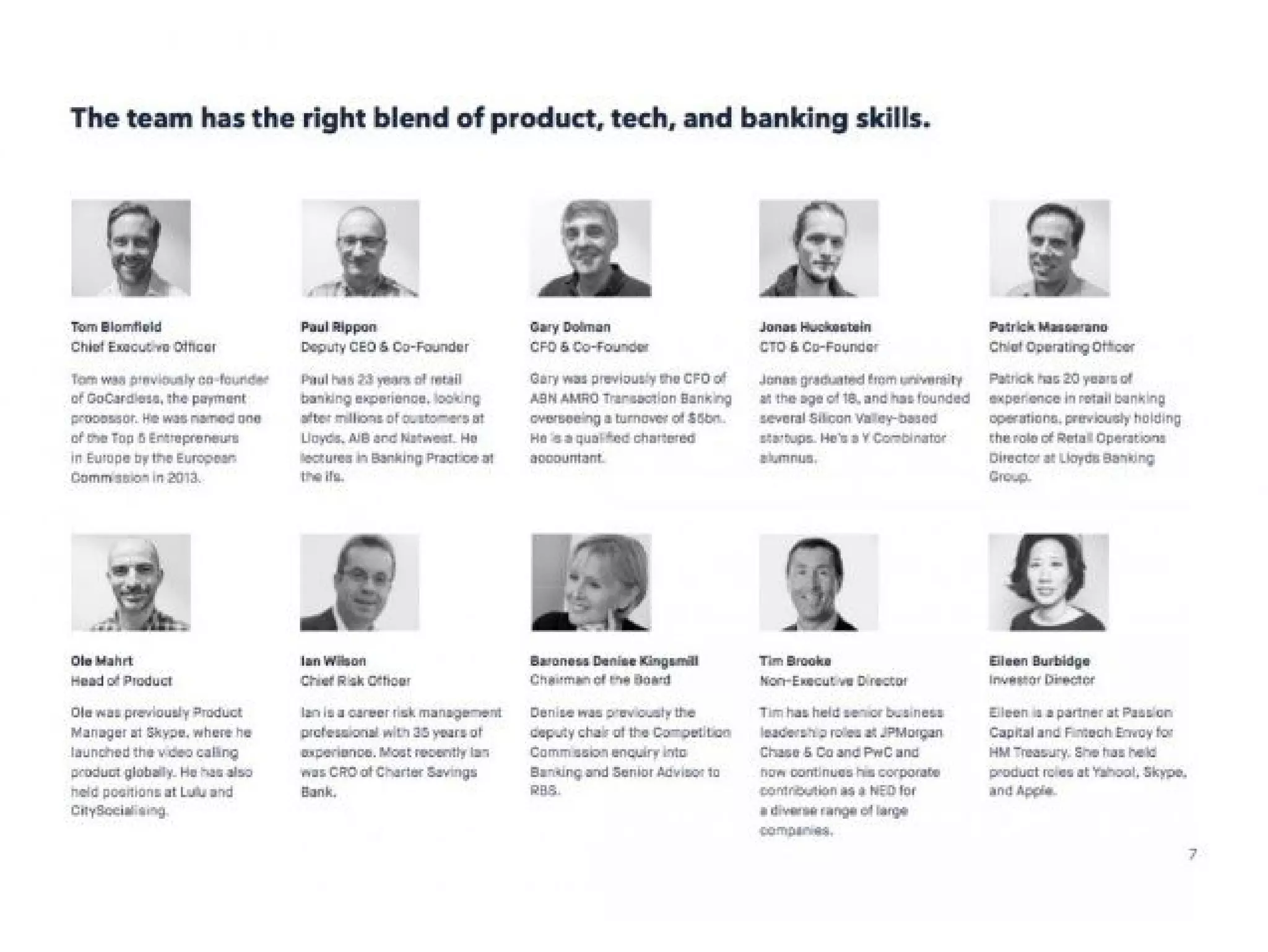 Monzo pitch deck slide 7