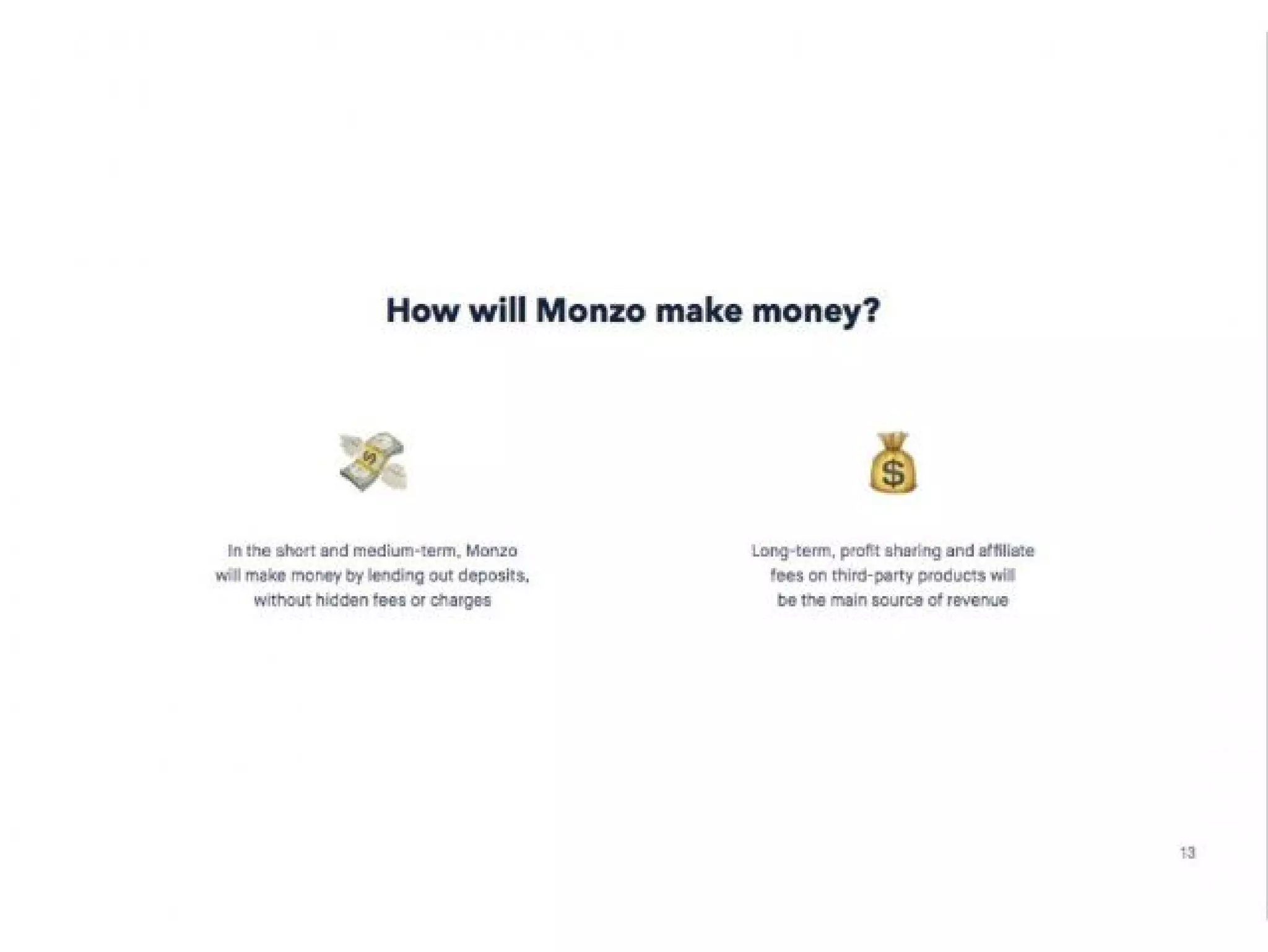 Monzo pitch deck slide 13