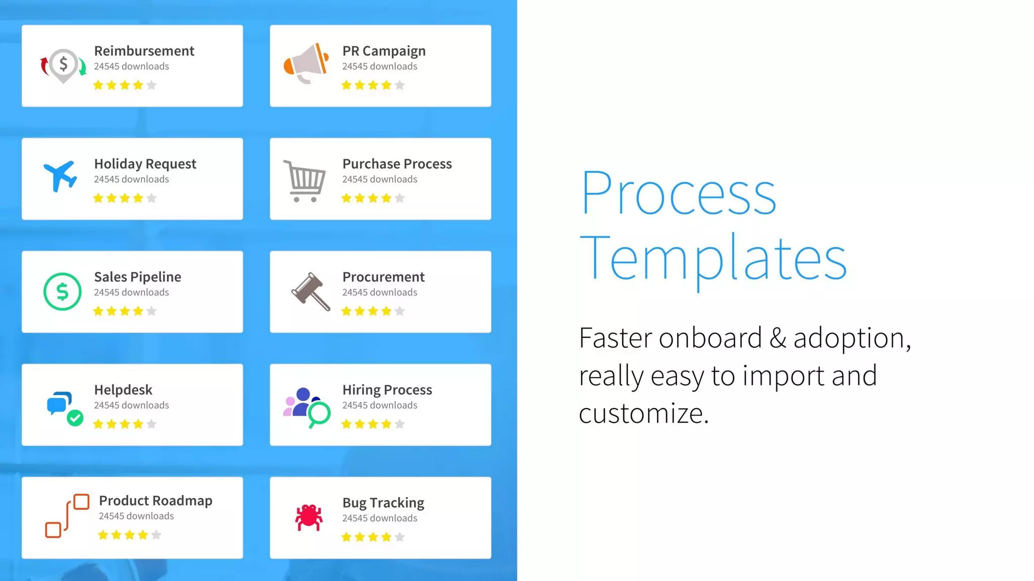Pipefy pitch deck - Productized solutions: template marketplace as adoption lever