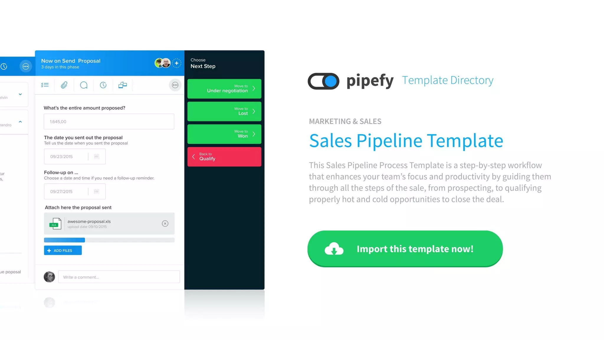 Pipefy pitch deck - Product demo + call-to-action: reducing buyer friction