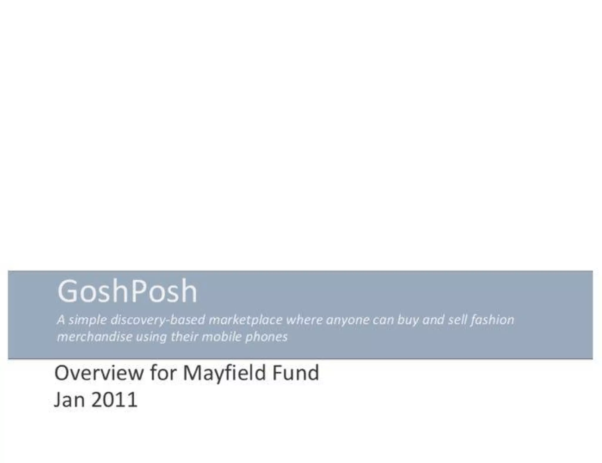 Poshmark pitch deck slide 1