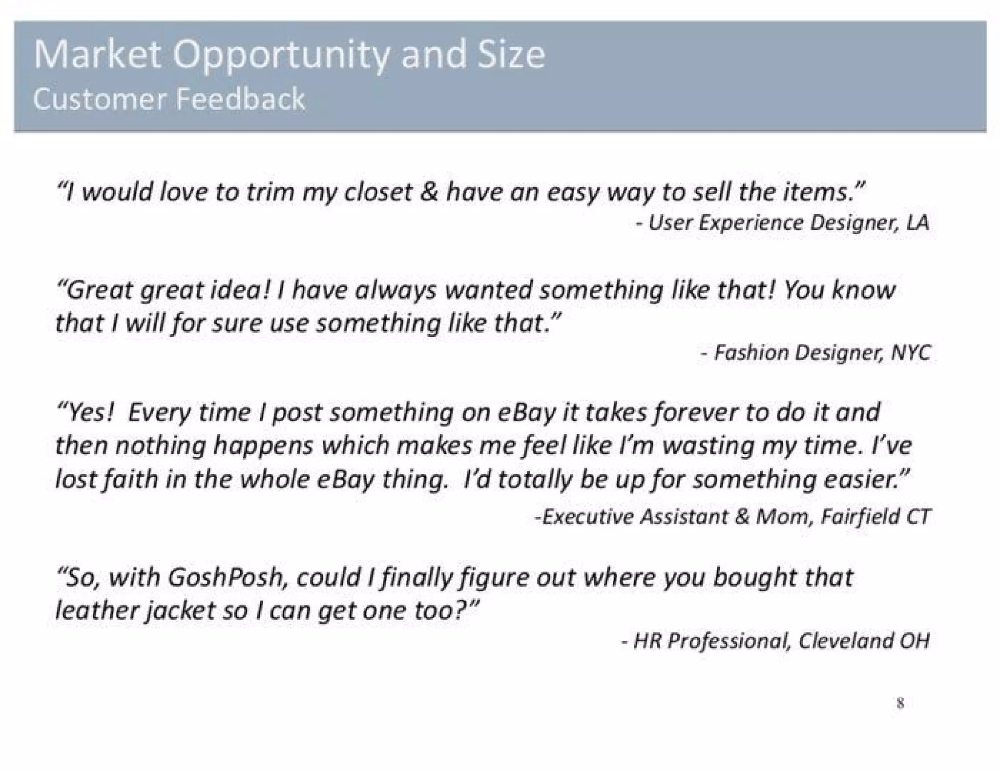 Poshmark pitch deck slide 8