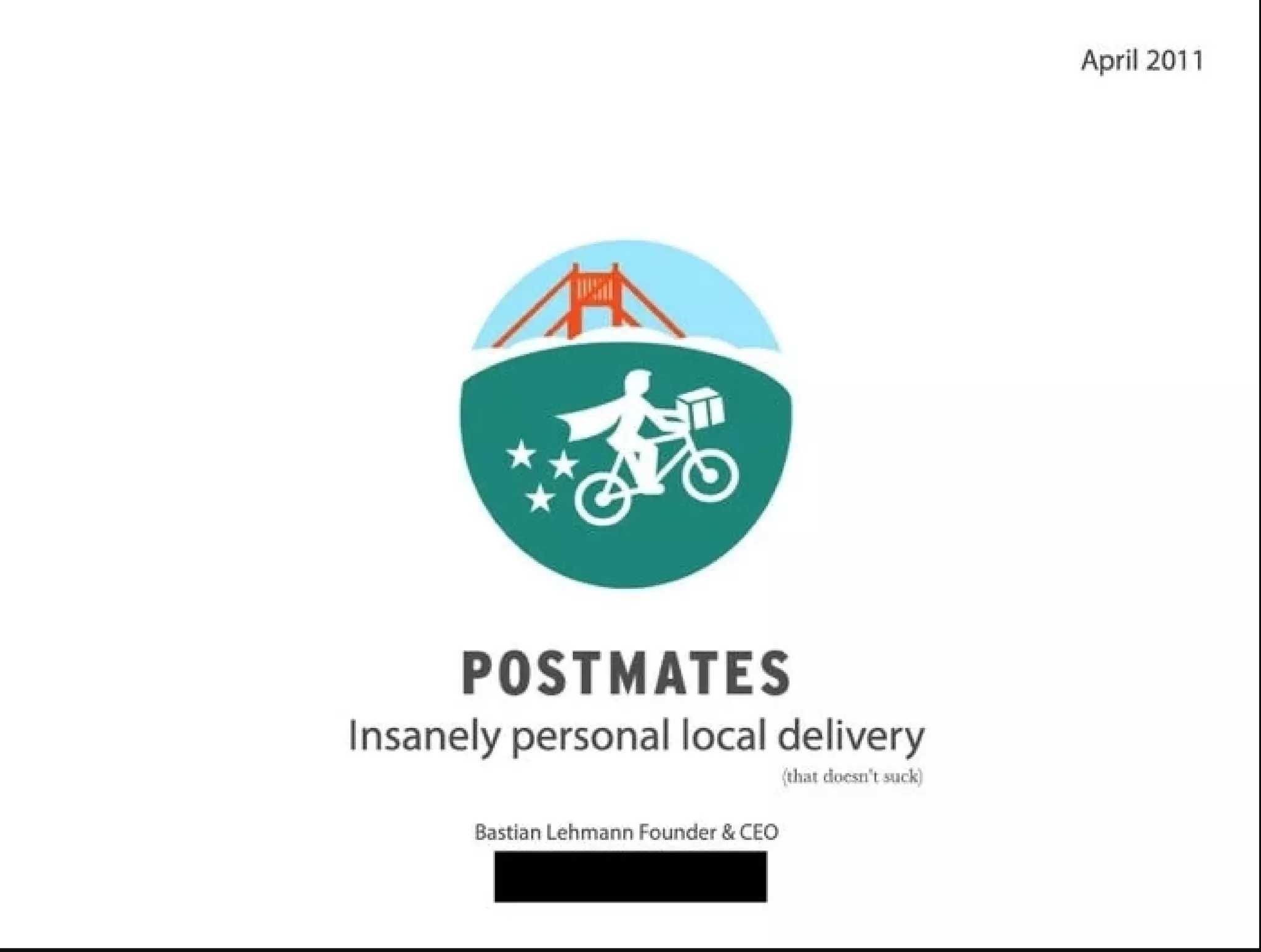 Postmates pitch deck slide 1