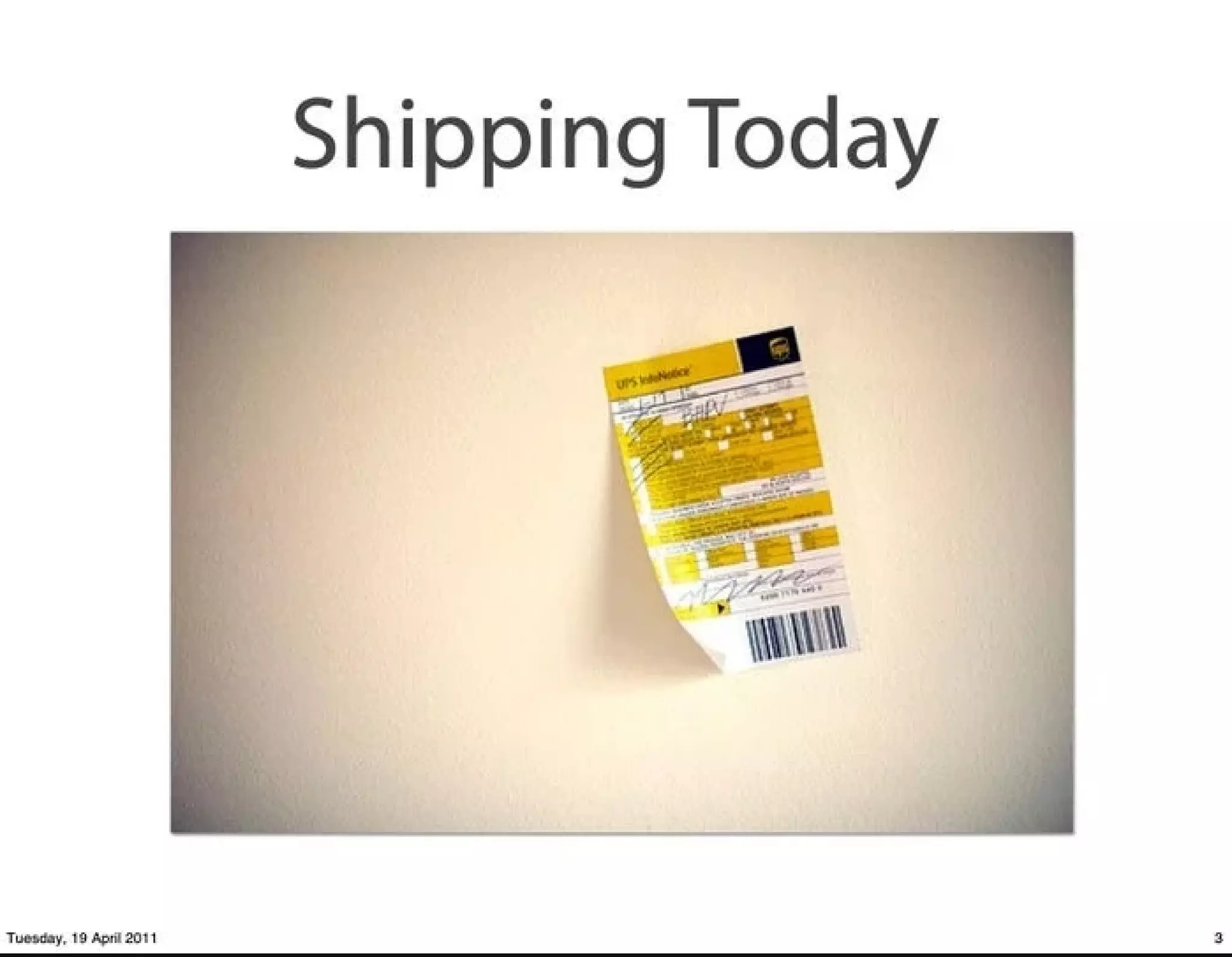Postmates pitch deck - Problem: visual storytelling with a single image