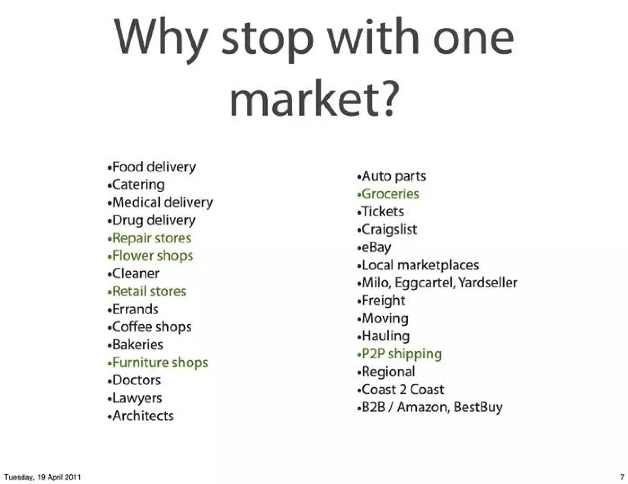 Postmates pitch deck slide 7