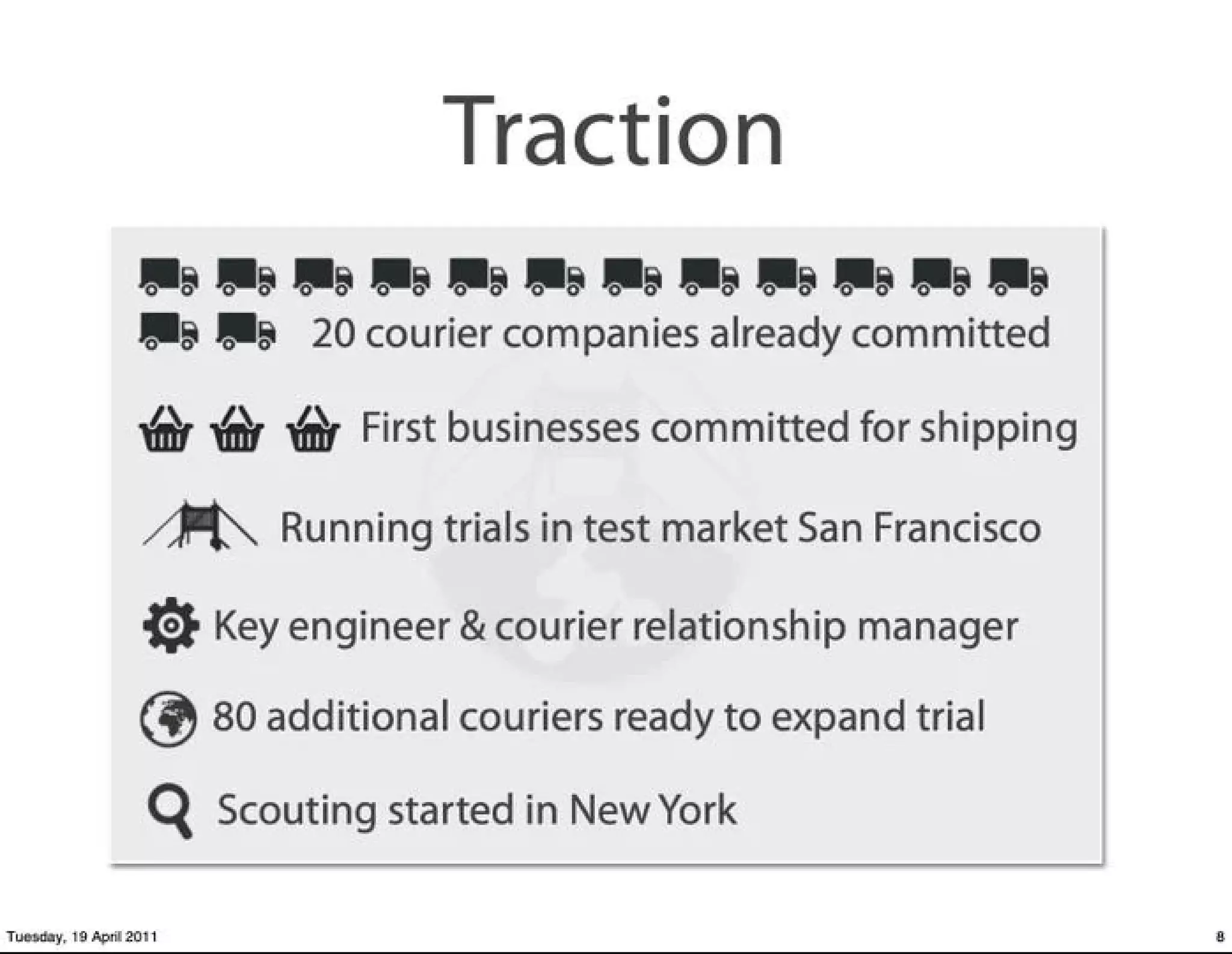 Postmates pitch deck slide 8