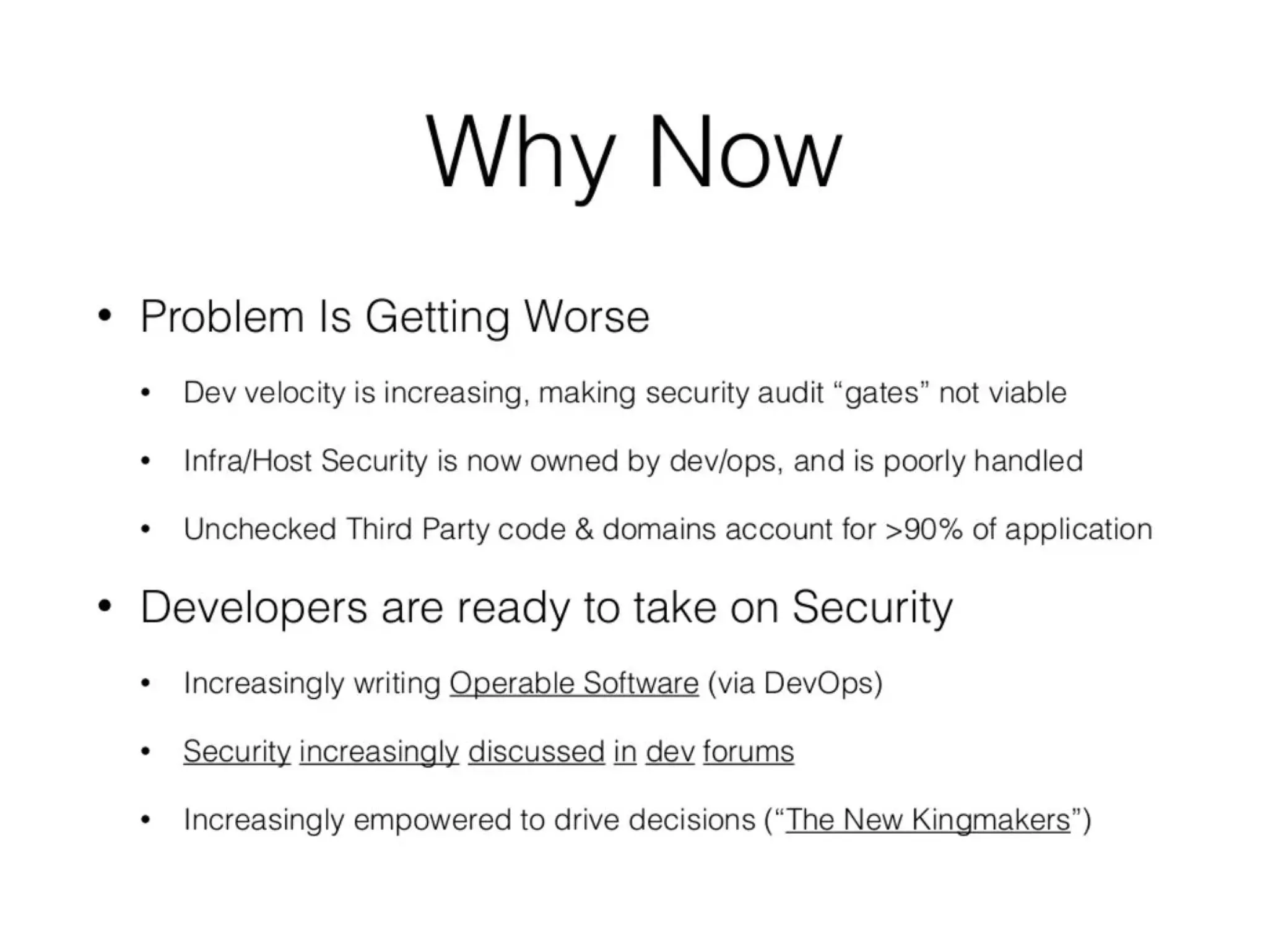 Snyk pitch deck - Timing: Why Now