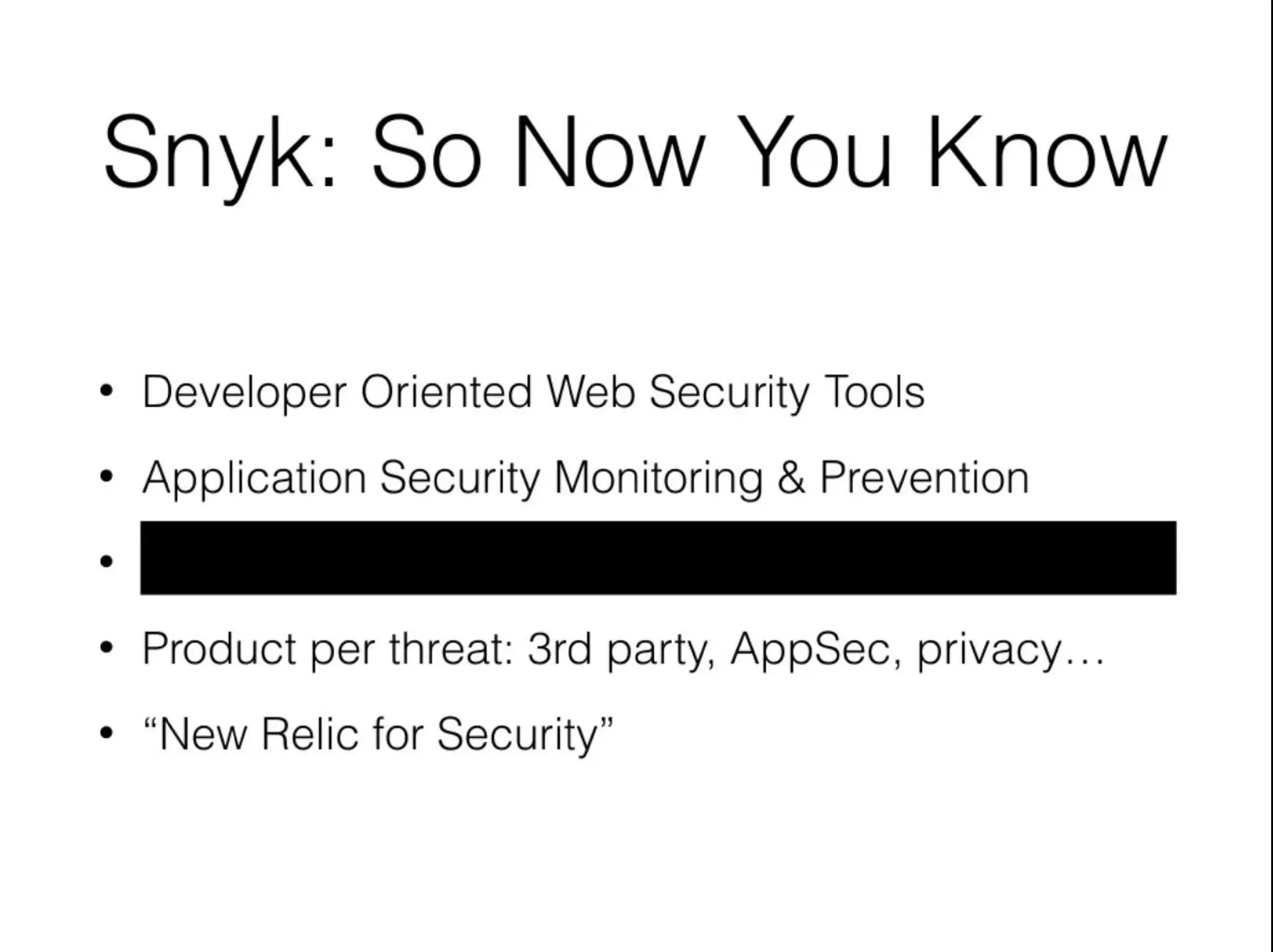 Snyk pitch deck slide 8