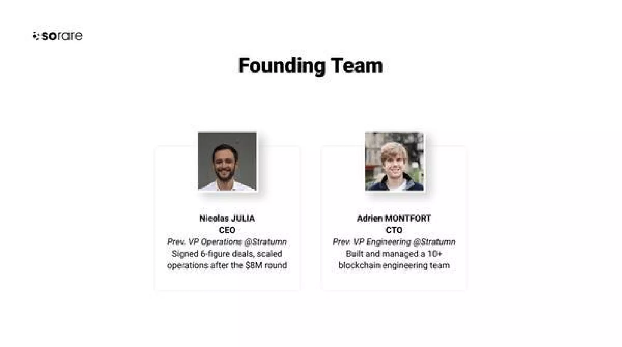 Sorare pitch deck - Team: relevant experience and credibility