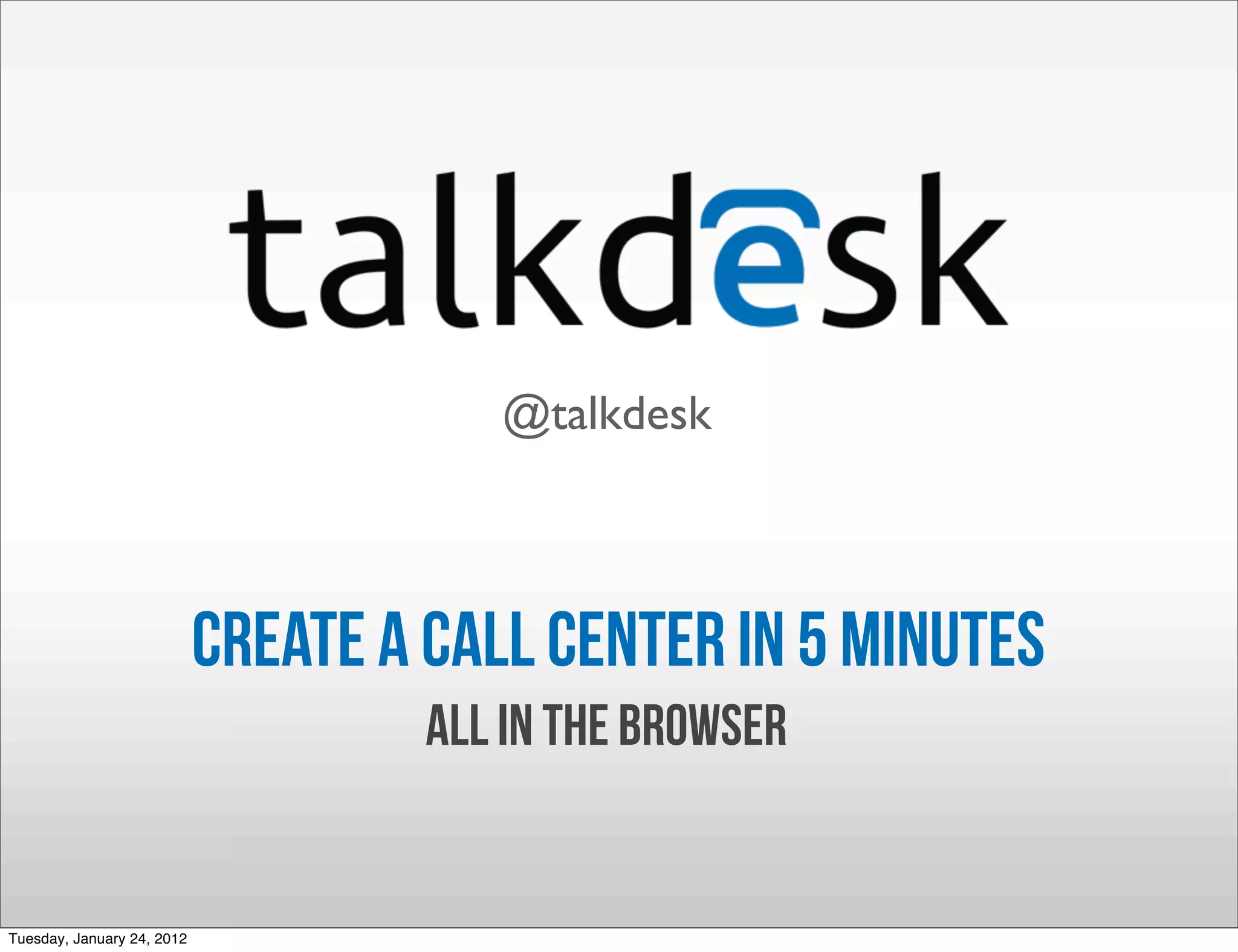 Talkdesk pitch deck slide 1
