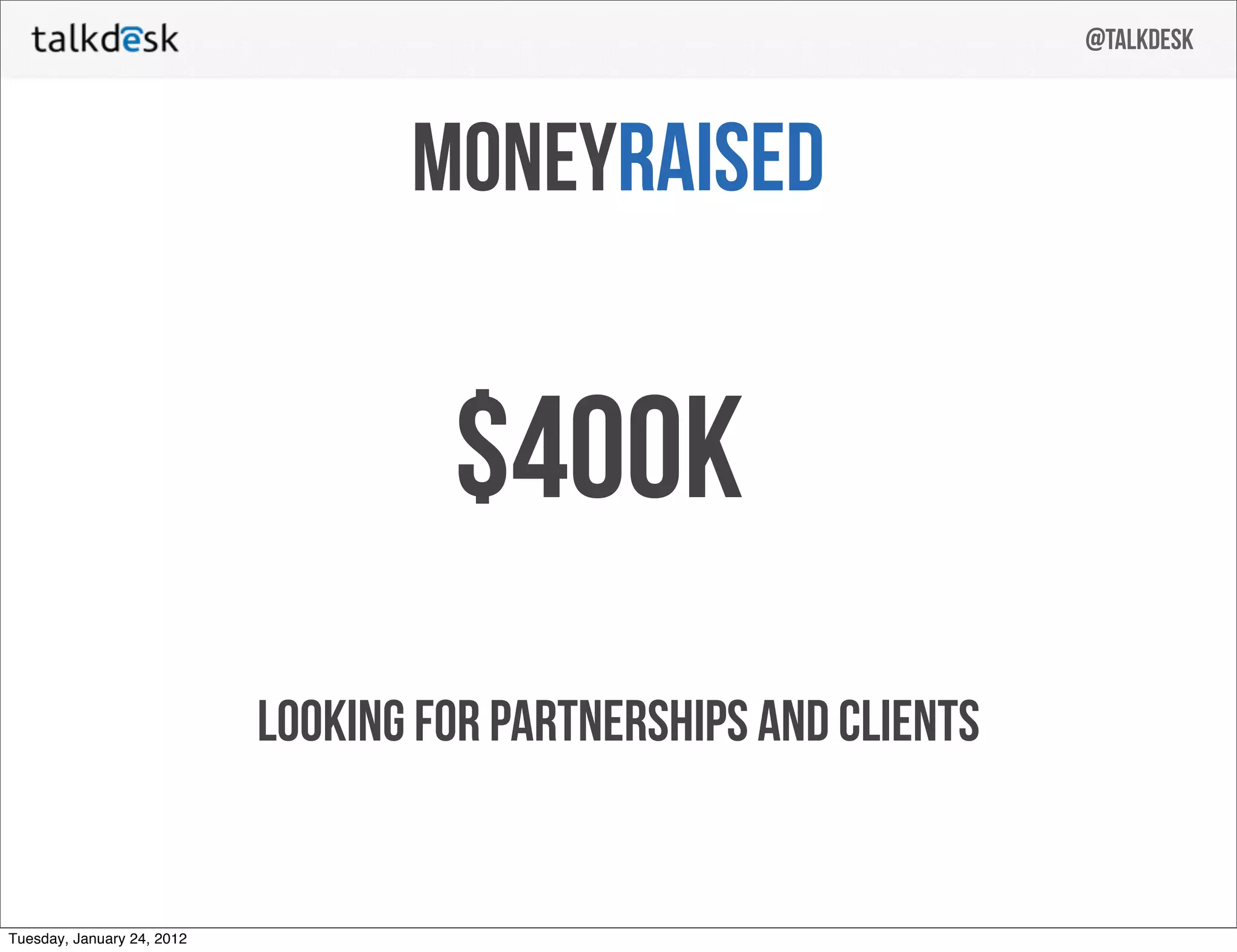 Talkdesk pitch deck slide 26