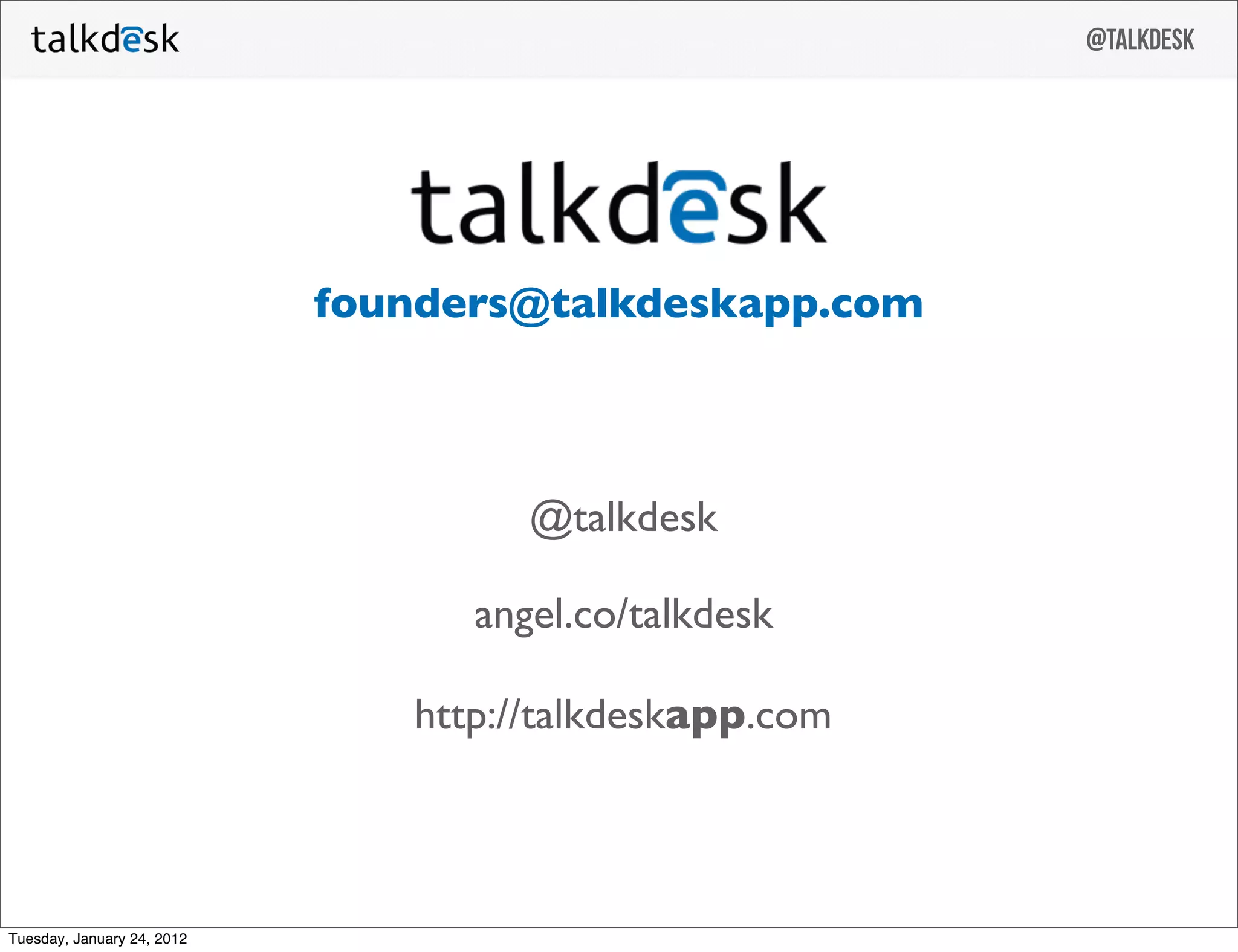 Talkdesk pitch deck slide 27