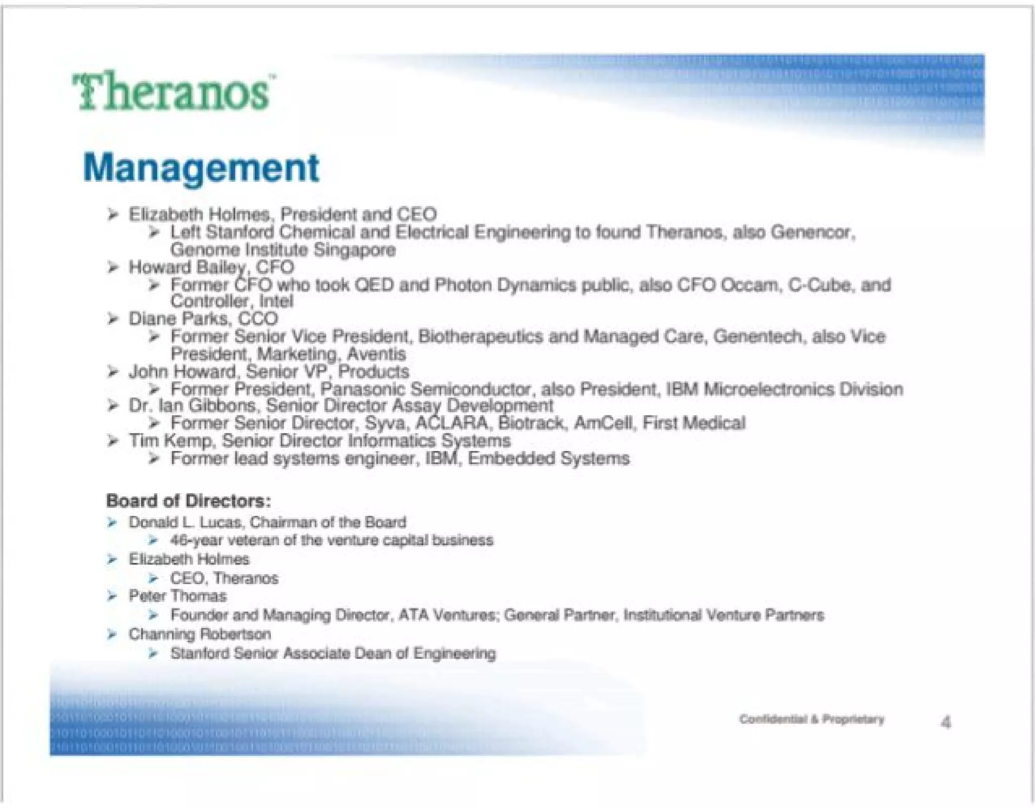 Theranos pitch deck slide 4