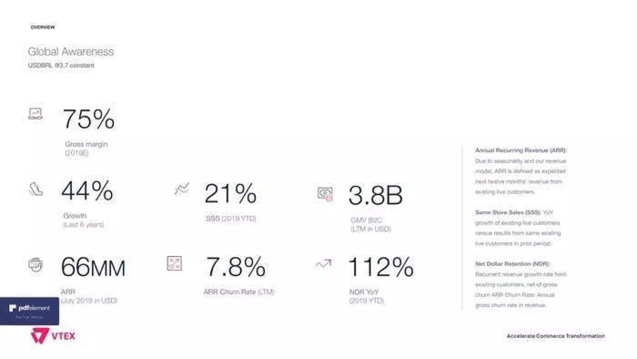 VTEX pitch deck - Traction & credibility: customers and top-line metrics