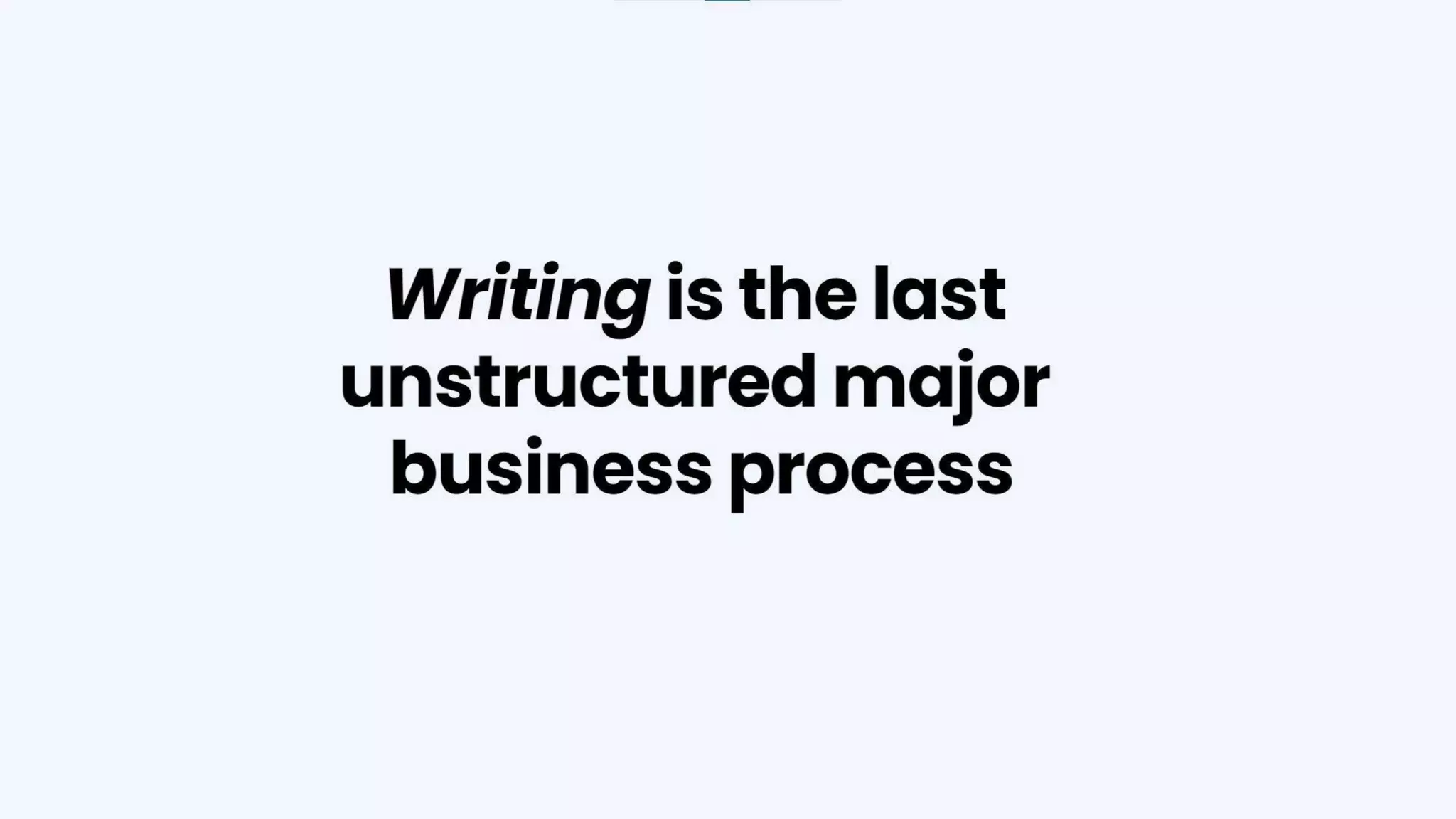 Writer pitch deck - Market Framing: Clear, provocative thesis